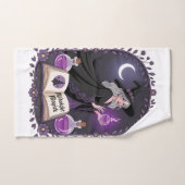 Midnight Magick Illustration of a Young Witch (Serviette à main)