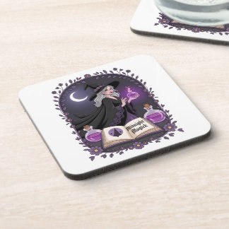 Midnight Magick Illustration of a Young Witch Bier Onderzetter