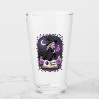 Midnight Magick Illustration of a Young Witch Glas