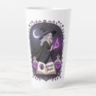 Midnight Magick Illustration of a Young Witch Latte Mok