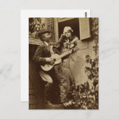 Midnight Mainstrel Serenade - Vintage 1881 Briefkaart (Voorkant / Achterkant)