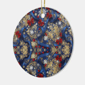 Midnight Majesty — Blue & Gold Christmas Ornament (Links)