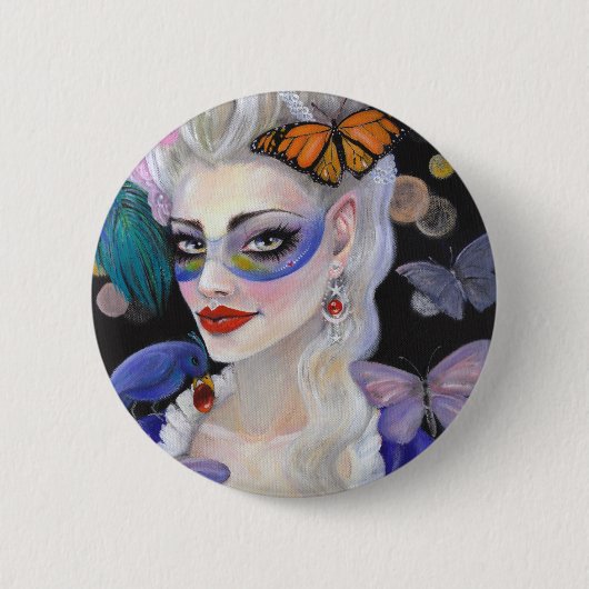 Midnight Masquerade Fairy Ronde Button 5,7 Cm (Voorkant)
