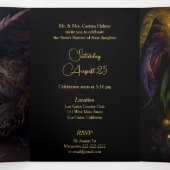 Midnight Masquerade Sweet 16 Party Invitation (Intérieur au milieu)