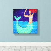 Midnight Mermaid Abstracte digitale print (Insitu (Houten vloer))