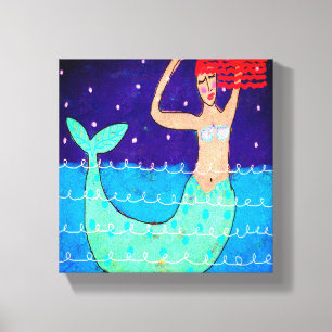 Midnight Mermaid Abstracte digitale print