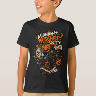 Midnight Mischief Society Halloween Punk Pompoen T T-shirt