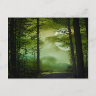 Midnight Moon - Lime Green Briefkaart