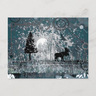 Midnight Moose Scene Briefkaart