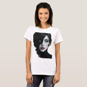 Midnight Muse - Ink-Splash Portret T-shirt (Voorkant volledig)