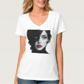 Midnight Muse - Ink-Splash Portret T-shirt (Voorkant)