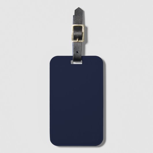Midnight Navy Blue Solid Color Bagagelabel (Voorkant (verticaal))