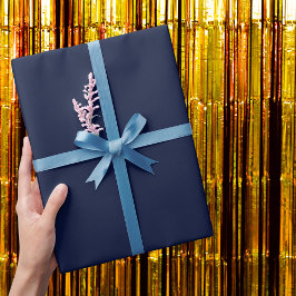 Midnight Navy Blue Solid Color Cadeaupapier