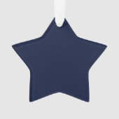 Midnight Navy Blue Solid Color Ornament (voorkant)