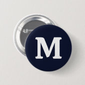 Midnight Navy Blue Solid Color Ronde Button 5,7 Cm (Voorkant /achterkant)