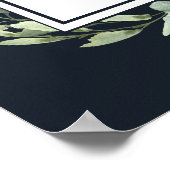 Midnight Navy Mariage Succulent Affiche de bienven (Coin)