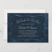 Midnight Navy Romance | Blue Satiny Grunge Damask Kaart (Voorkant)