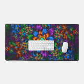 Midnight Neon Garden Fractal Bloom Bureaumat (Keyboard & Muis)