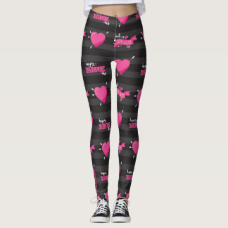 Midnight No-mance : Leggings rayées au cœur et rub