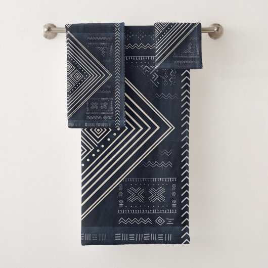 Midnight Nomad Diamond - Art en Mudcloth Indigo (En situation)