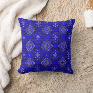Midnight Nomad – Indigo Boho Marokkaans Kussen
