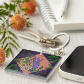 “Midnight Offering” – Botanical Hand & Bloom  Sleutelhanger (Voorkant Rechts)