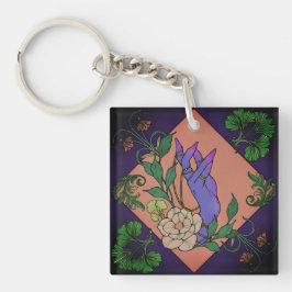 “Midnight Offering” – Botanical Hand & Bloom  Sleutelhanger