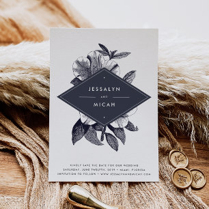 Midnight Orchid Save the Date Card