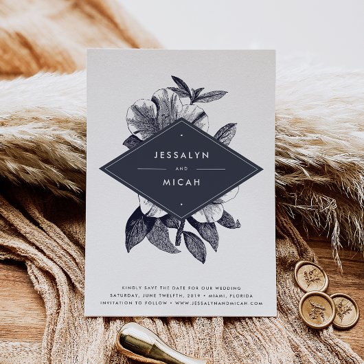 Midnight Orchid Save the Date Kaart