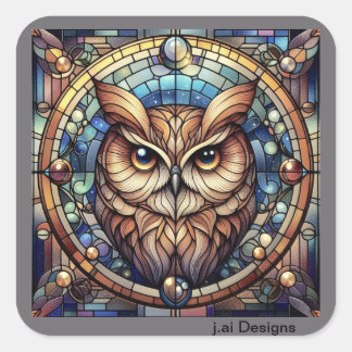 Midnight Owl Vierkante Sticker