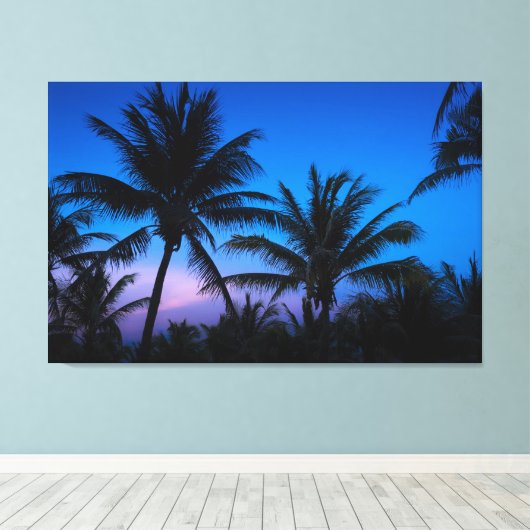 Midnight Palms Canvas Afdruk (Insitu (Houten vloer))