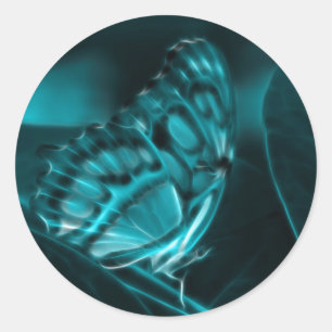 Midnight Passion, Blue Butterfly Kisses Ronde Sticker