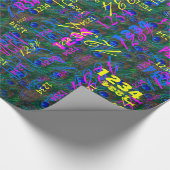 Midnight Peacock Feathers Etching Style Decor Cadeaupapier (Hoek)