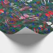 Midnight Peacock Feathers Etching Style Decor Cadeaupapier (Hoek)