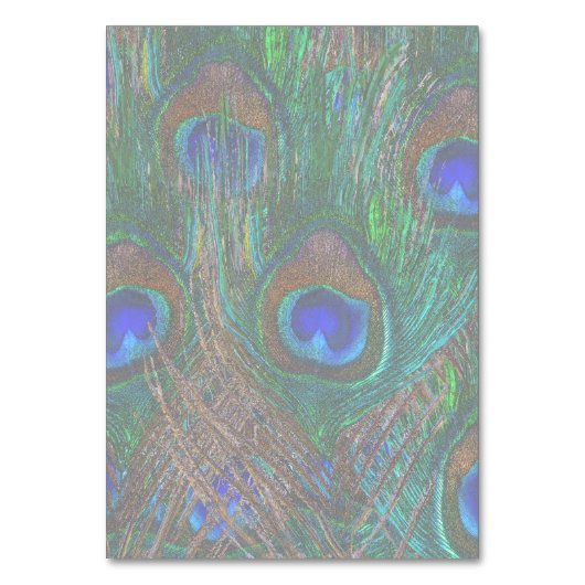 Midnight Peacock Feathers Etching Style Decor Kaart (Achterkant)