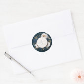 Midnight Peony Blue Floral Wedding Sticker (Envelop)