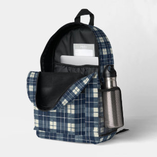 Midnight Plaid Bedrukte Rugzak