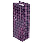 Midnight Plaid Wine Gift Bag Wijn Cadeautas (Voorkant Gekanteld)