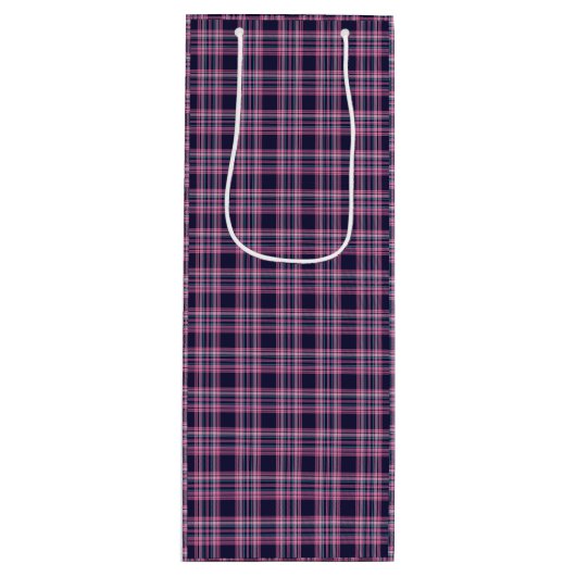 Midnight Plaid Wine Gift Bag Wijn Cadeautas (Voorkant)