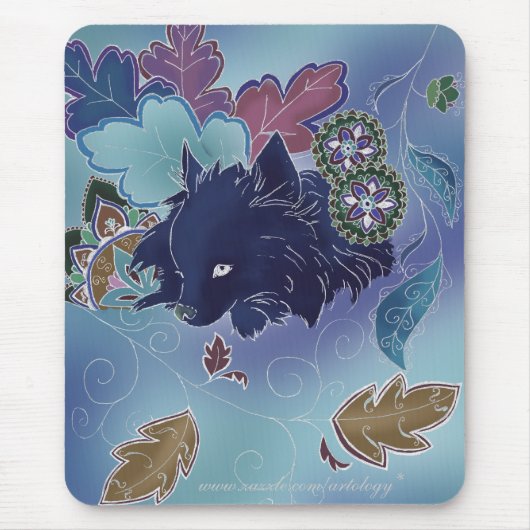 Midnight Pomeranian Mousepad Muismat (Voorkant)