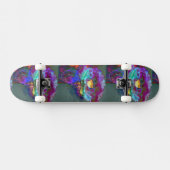 Midnight poppy paarse waterverf schilderij skateboard (Horizontaal)