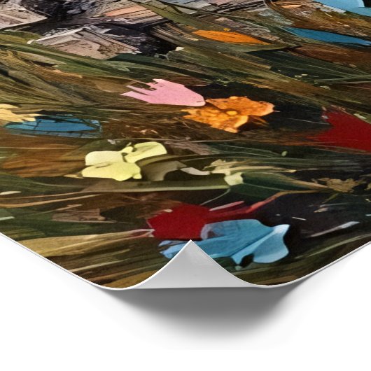 Midnight Prowler: Wasbeer in het maanlicht Poster (Hoek)