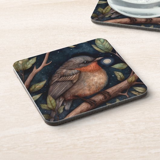 Midnight Robin Hard Plastic Onderzetter (Linkerzijde)