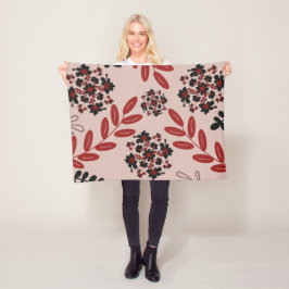 Midnight Roos Garden - Minimalistische bloemendeke Fleece Deken