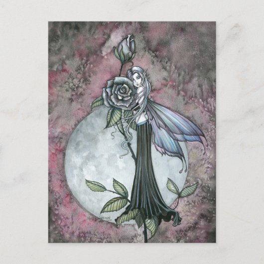 Midnight Rose Fairy Postcard van Molly Harrison Briefkaart (Voorkant)