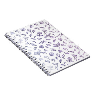 Midnight Rose Petals: Modern Line Art Notebook Notitieboek