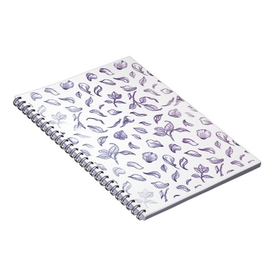 Midnight Rose Petals: Modern Line Art Notebook Notitieboek (Rechterzijde)