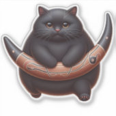 Midnight Sentinel - Moonlit Cat Sticker (Voorkant)
