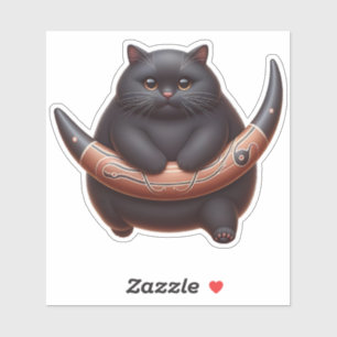 Midnight Sentinel - Moonlit Cat Sticker