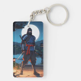 Midnight Shinobi: Maanlicht Ninja Silhouette Premi Sleutelhanger